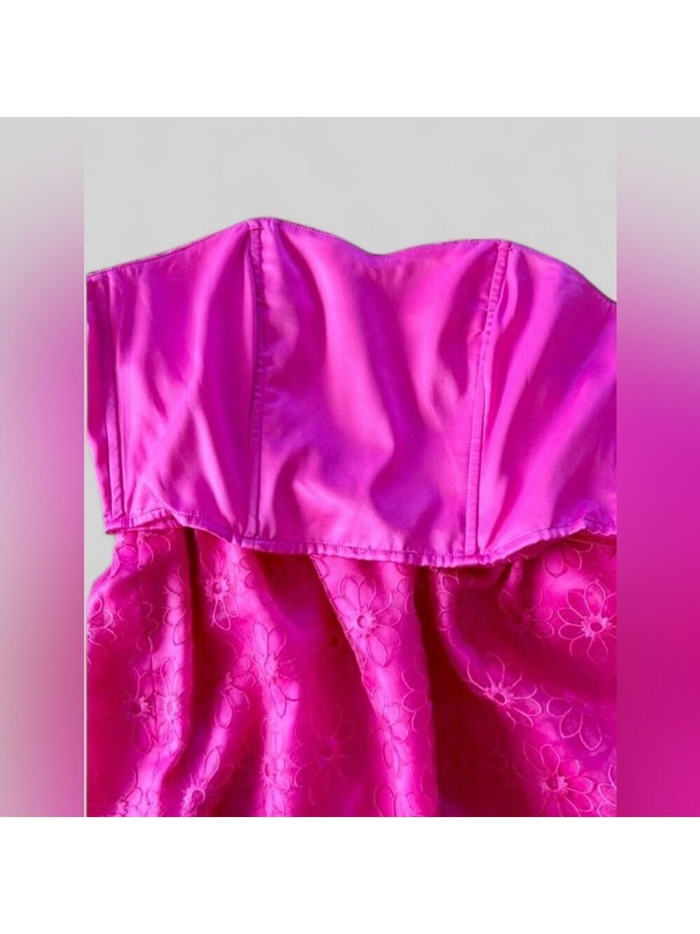 Lilly Pulitzer Saavy Organza Floral Strapless Mini Dress-Size 0-like new - Picture 5 of 6
